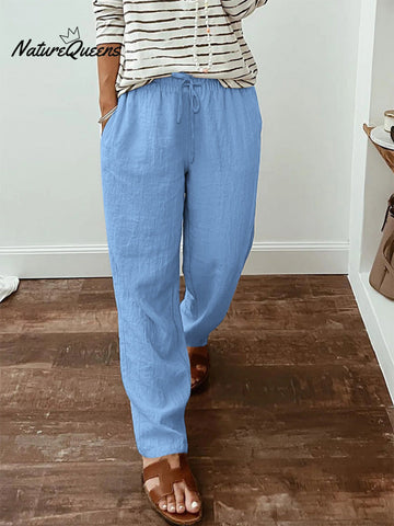 Women's  Cotton And Linen Casual Pants