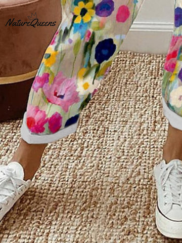 Women's Floral Print Casual Pants