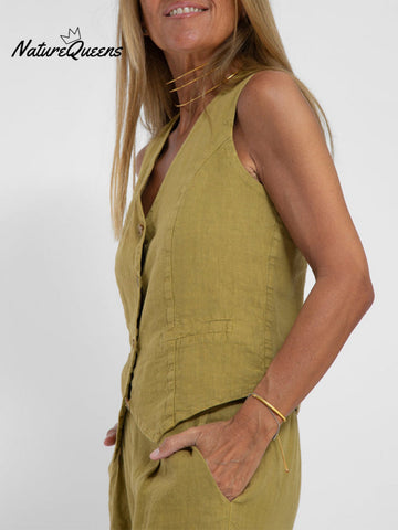 Vest & Pants Cotton Leisure Suit