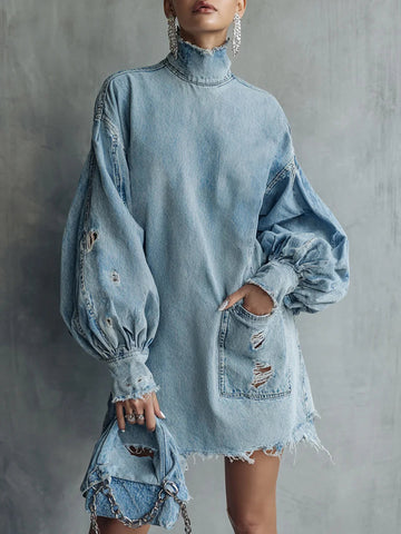 Women's Vintage Denim Mini Dress